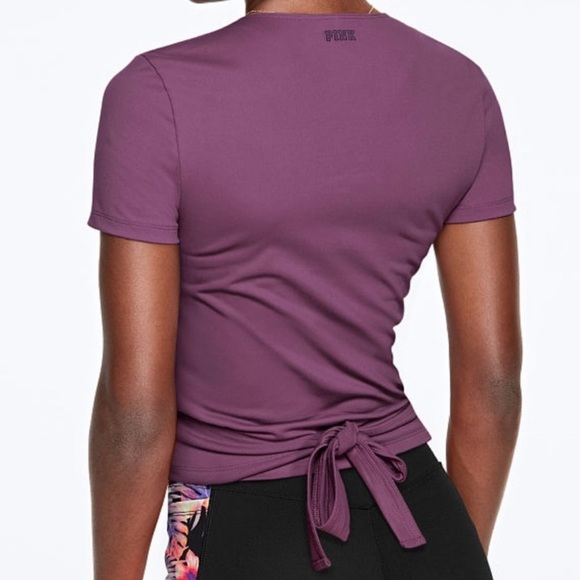 Victoria’s Secret PINK — purple short sleeve wrap top size medium - Picture 2 of 7